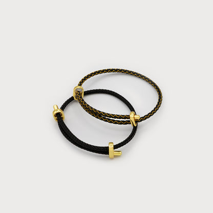 Duo de bracelets en cuir accent métal