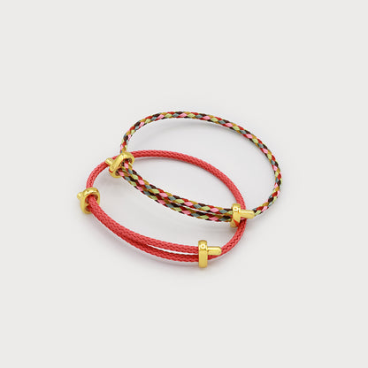 Duo de bracelets en cuir accent métal