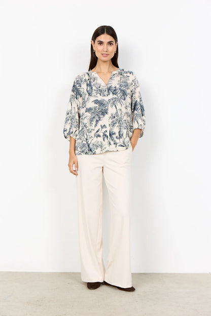 Chemisier à imprimé botanique