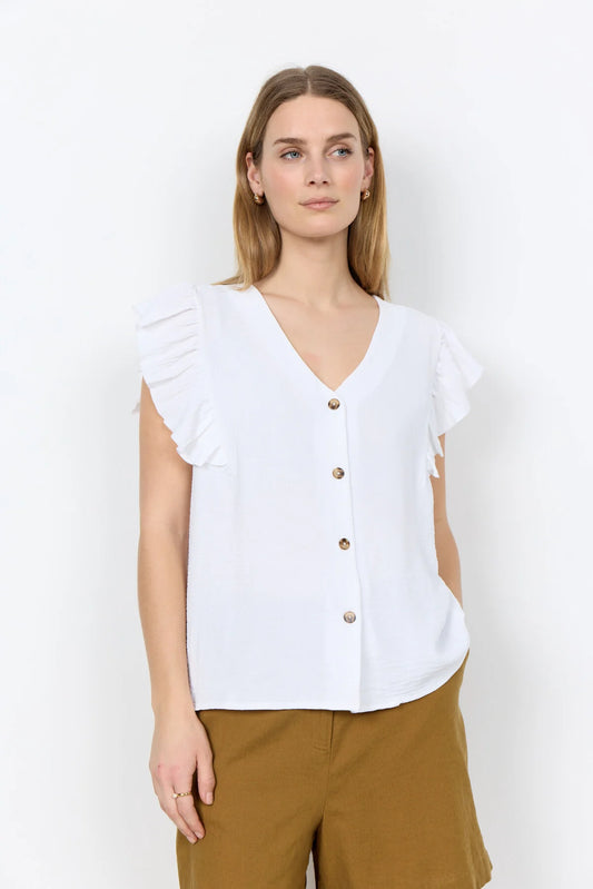 Blouse blanche à volants