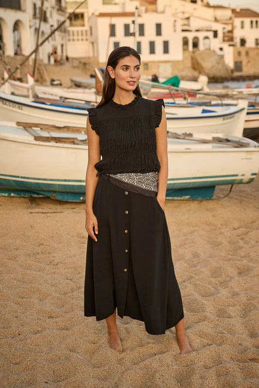 Jupe noire midi
