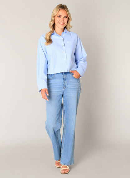 Chemisier court bleu ciel