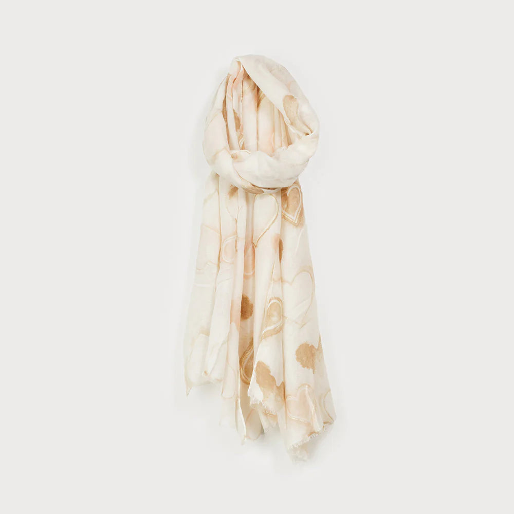 Foulard léger aux imprimés beige doux