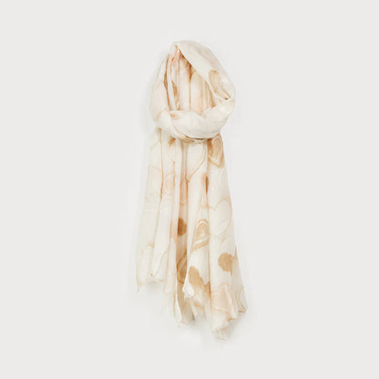 Foulard léger aux imprimés beige doux
