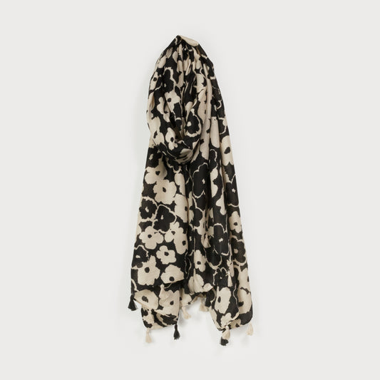 Écharpe légère noir et blanc