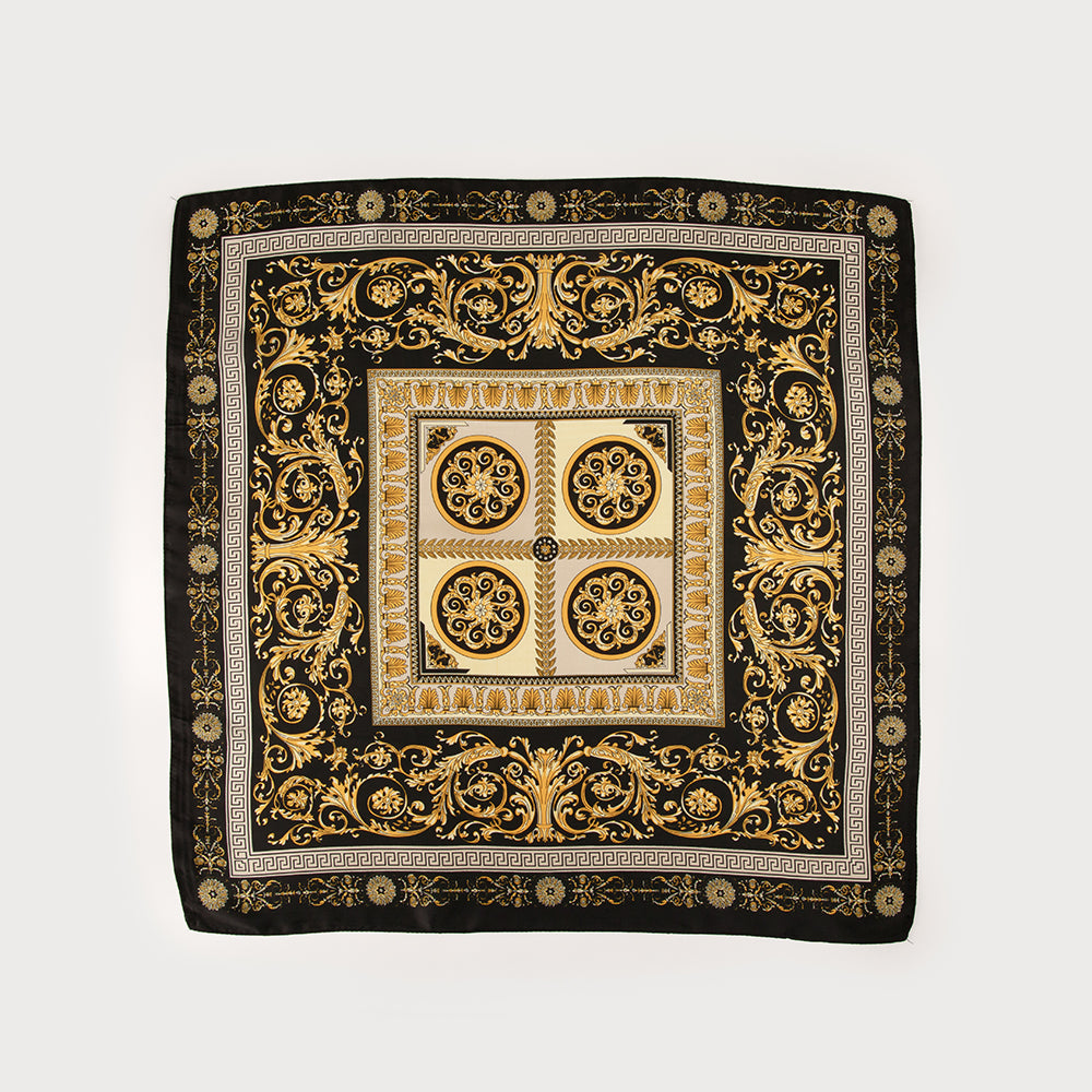 Petit foulard satiné carré motif paisley