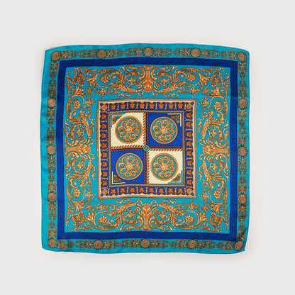 Petit foulard satiné carré motif paisley