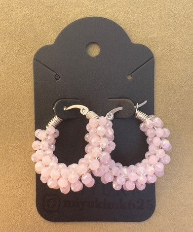 Boucle d'oreilles double rose clair