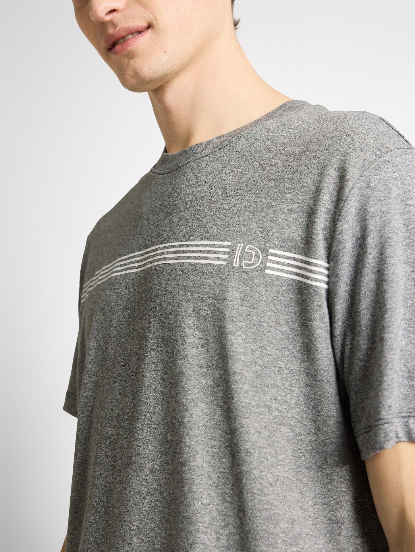 T-shirt imprimé chiné