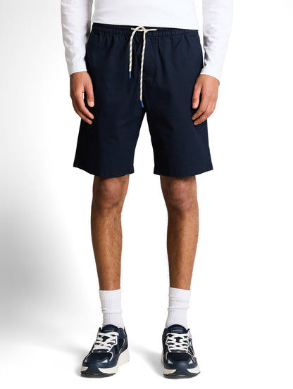 Short estival bleu marine à taille élastique