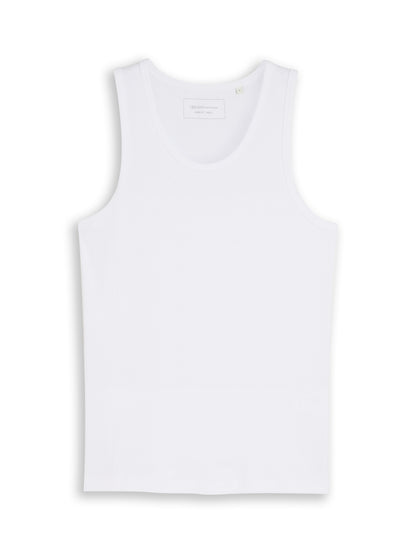 Camisole basique blanche en coton côtelé