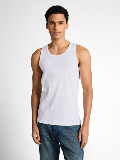 Camisole basique blanche en coton côtelé