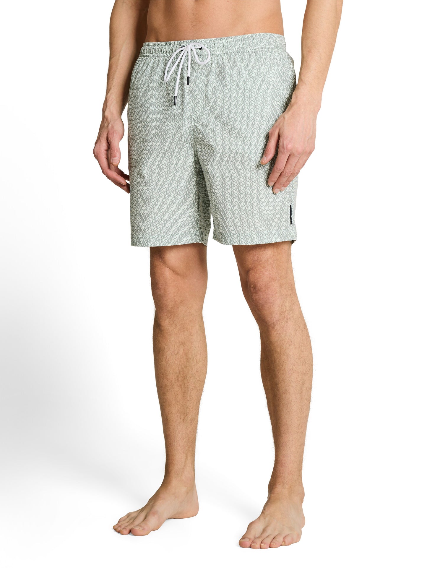 Maillot de bain homme vert sauge à cordon