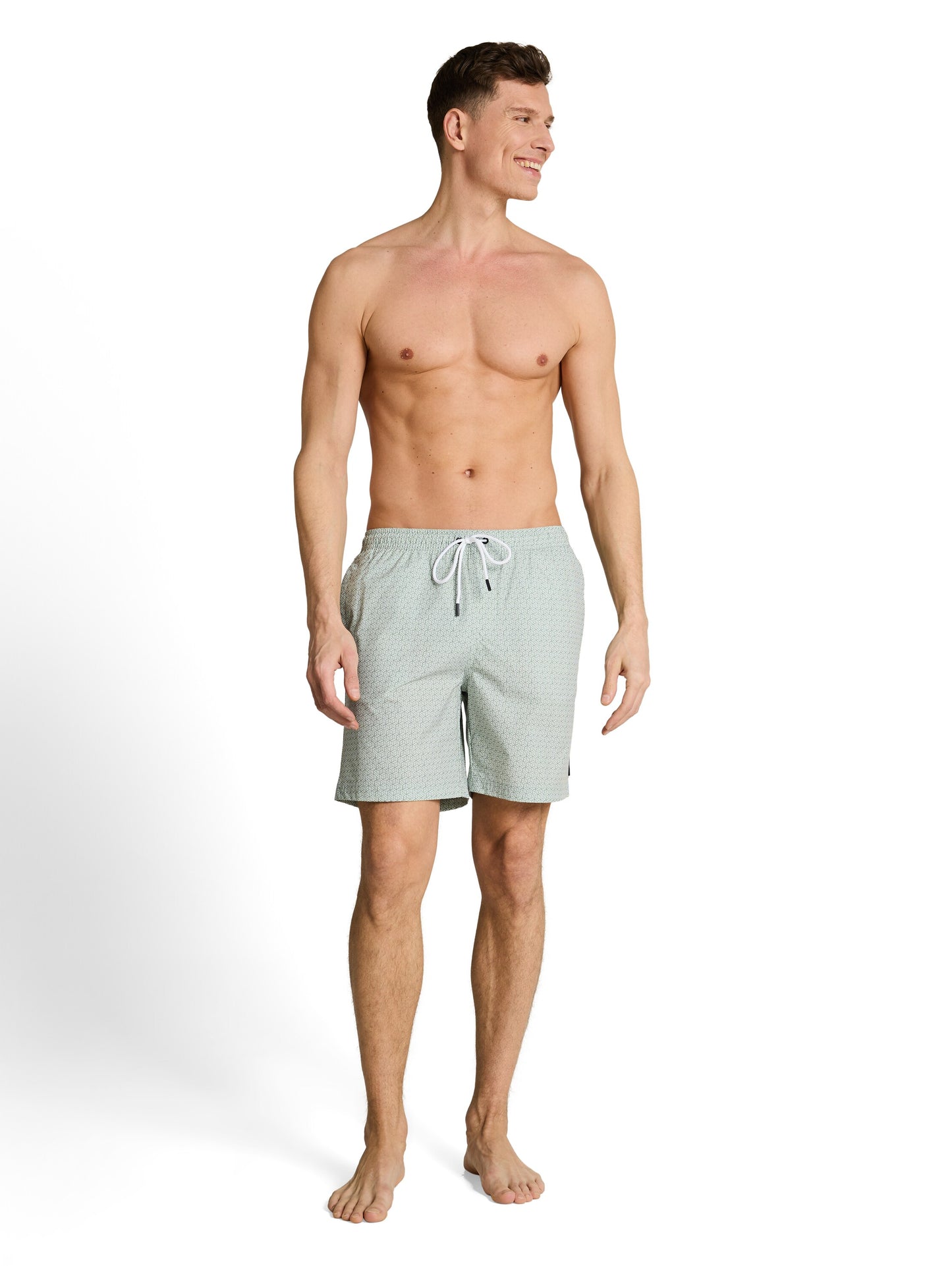 Maillot de bain homme vert sauge à cordon