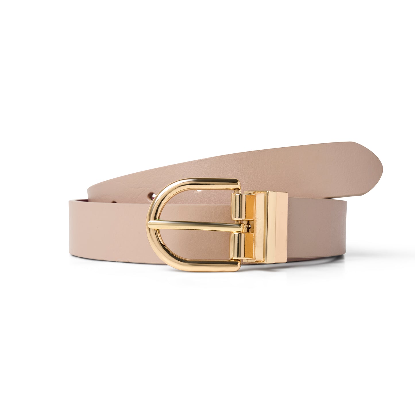 Ceinture réversible Ines rose/beige