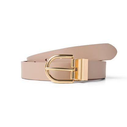 Ceinture réversible Ines rose/beige