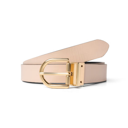 Ceinture réversible Ines noire/crème