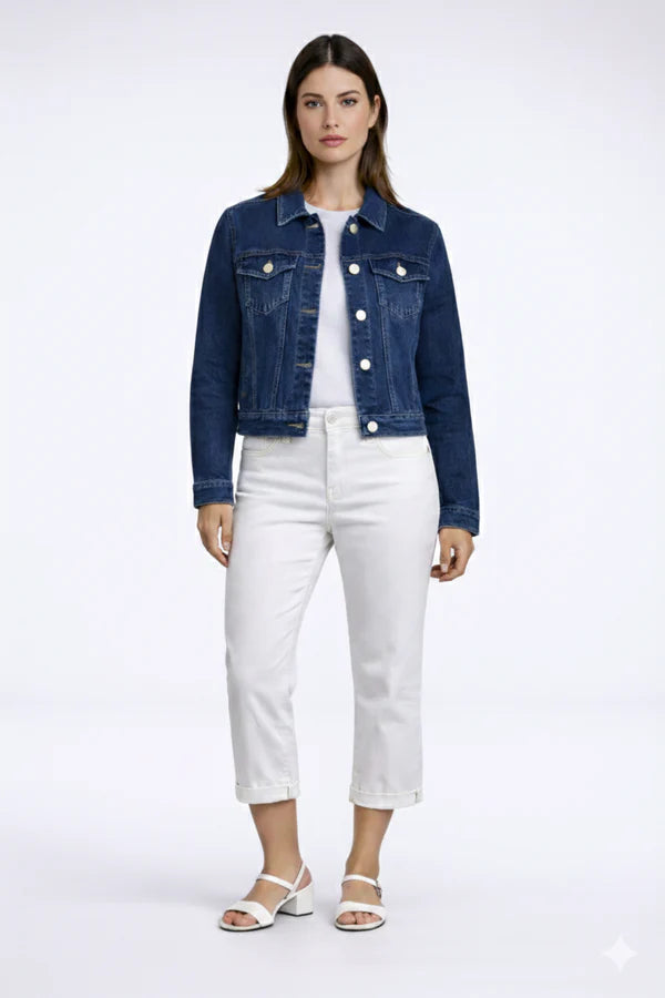Veste en denim stretch classique