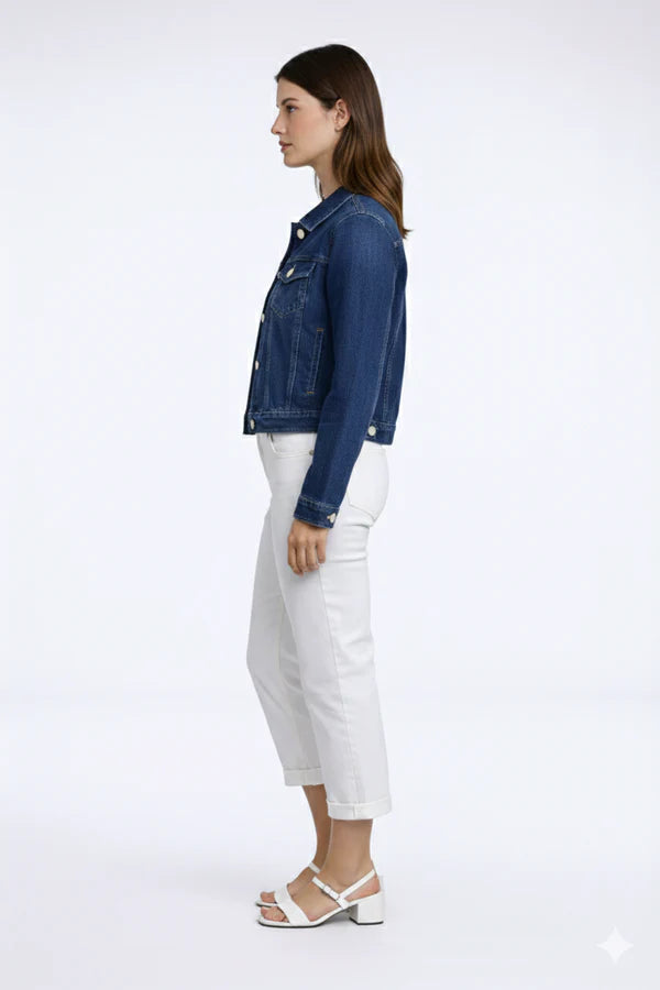 Veste en denim stretch classique