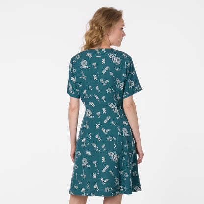 Robe vert océan à imprimé délicat