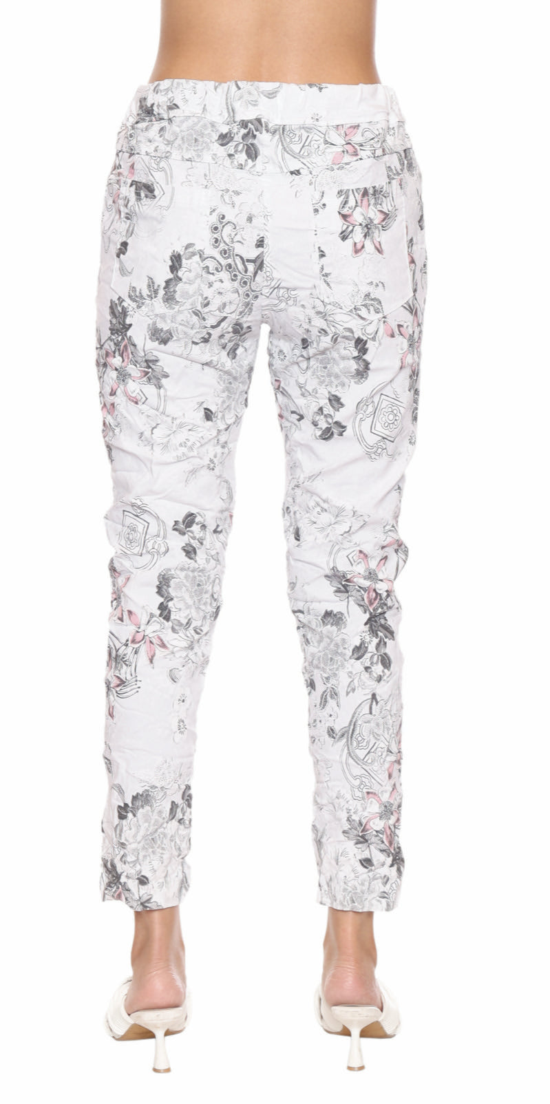 Pantalon froissé fleuri