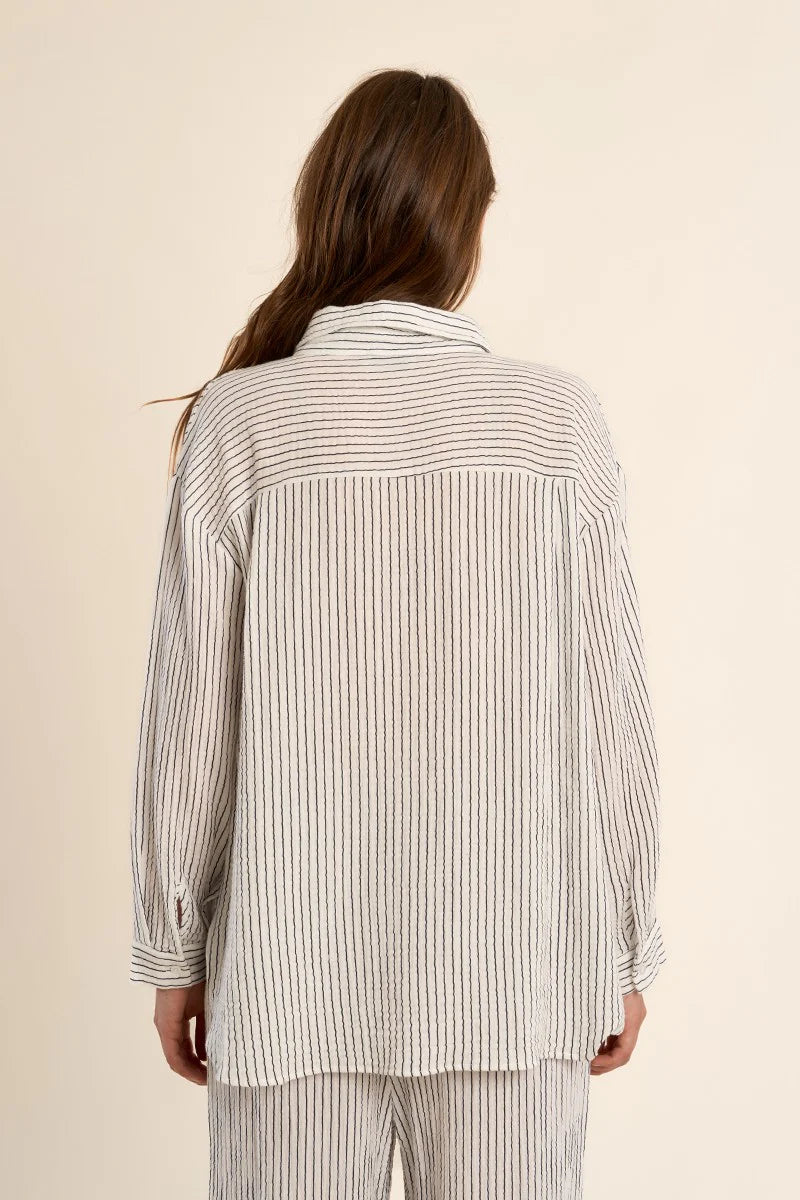 Chemise oversize rayée en coton