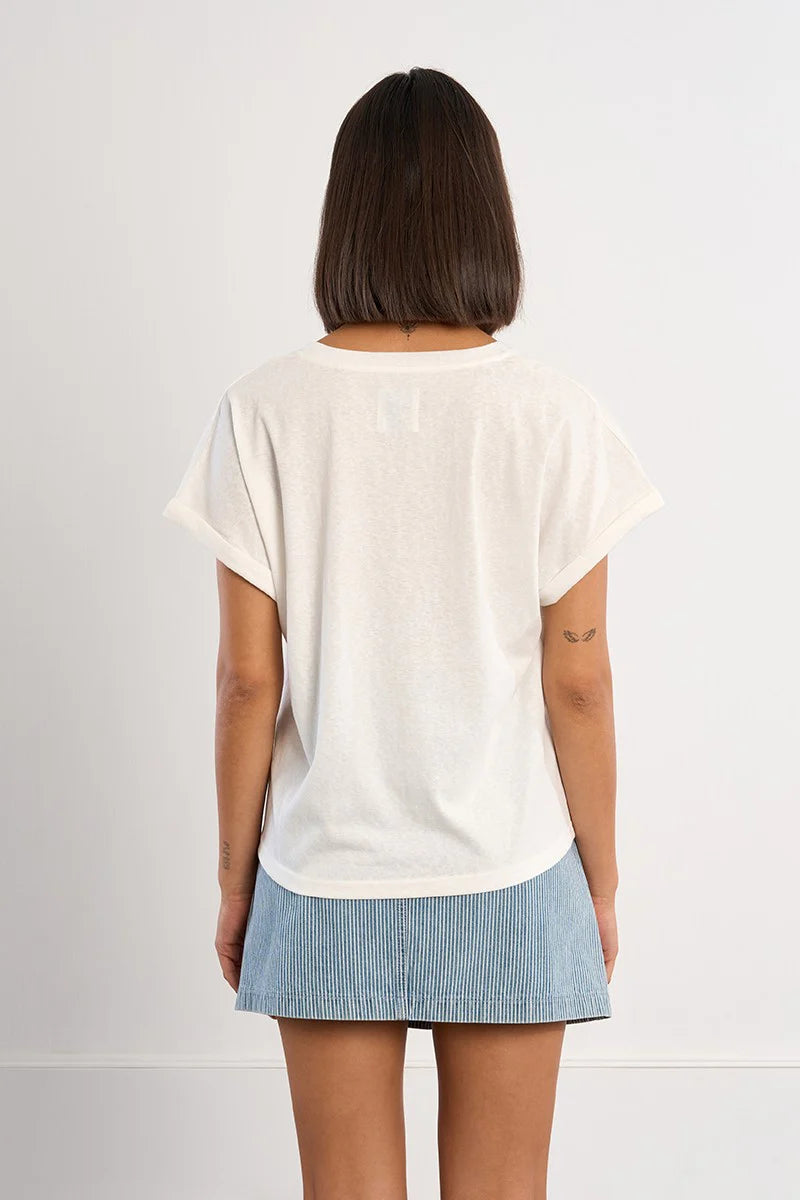 T-shirt blanc brodé cœur