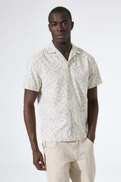 Chemise à manches courtes à imprimé géométrique coupe décontractée