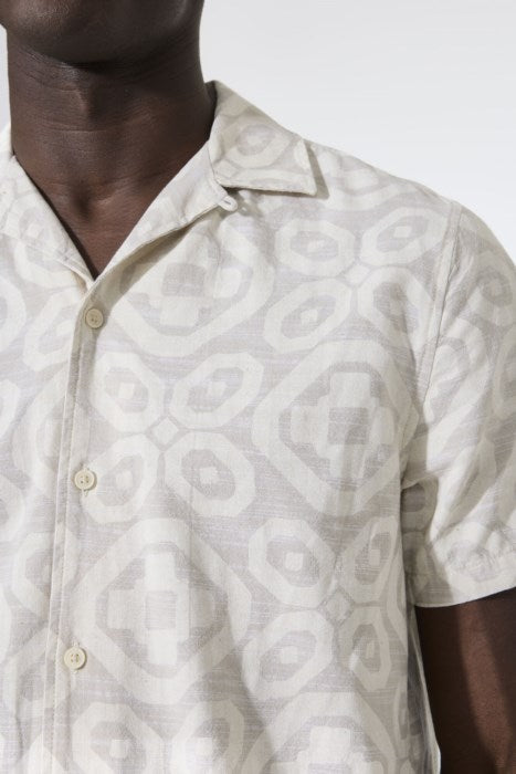 Chemise à manches courtes à imprimé géométrique coupe décontractée