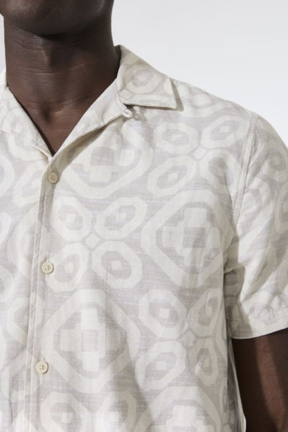 Chemise à manches courtes à imprimé géométrique coupe décontractée
