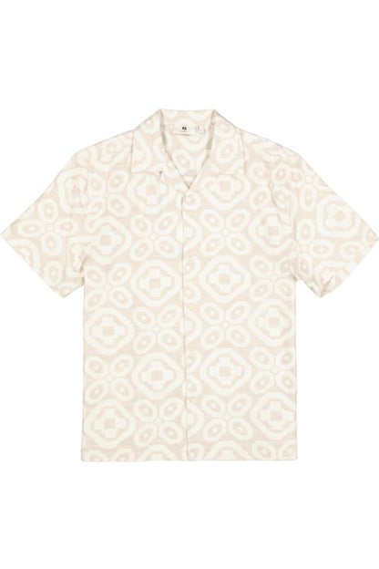 Chemise à manches courtes à imprimé géométrique coupe décontractée
