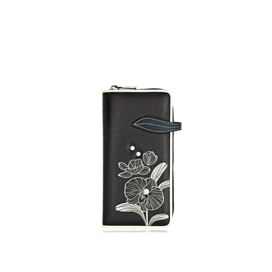 Orchid clutch wallet