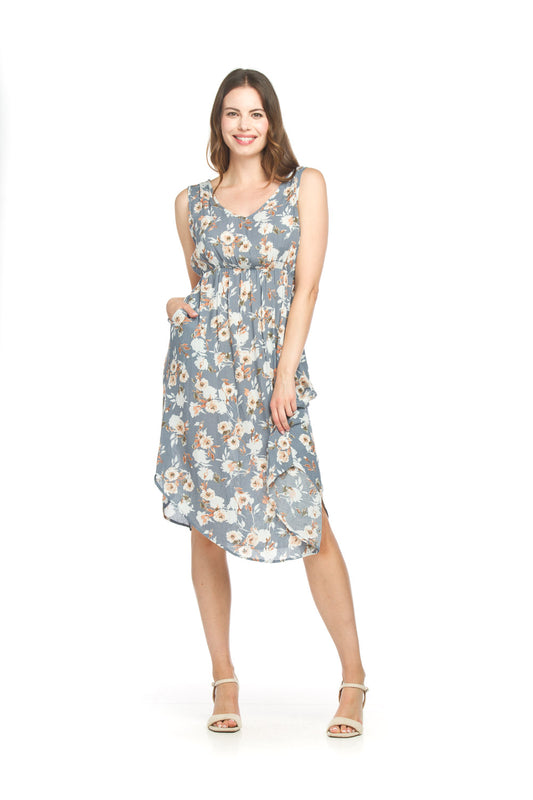 Robe sans manche motif floral