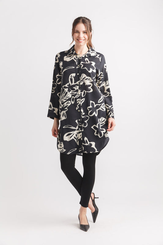 Robe chemise fleurie