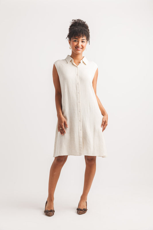 Robe chemise estivale à coupe fluide
