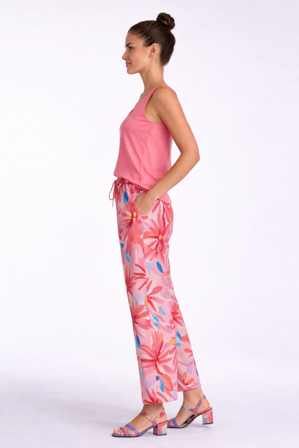 Pantalon large imprimé floral