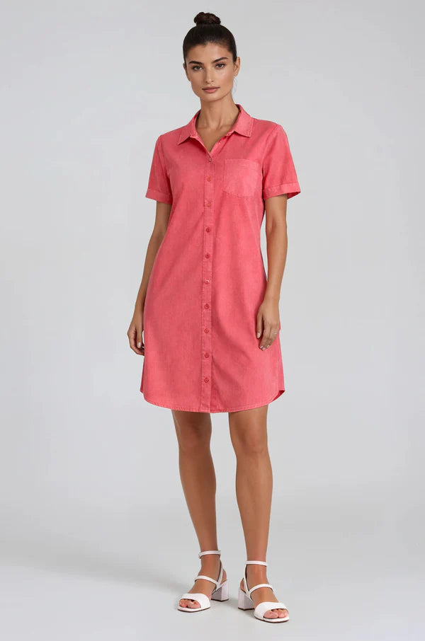 Robe chemise à manches courtes