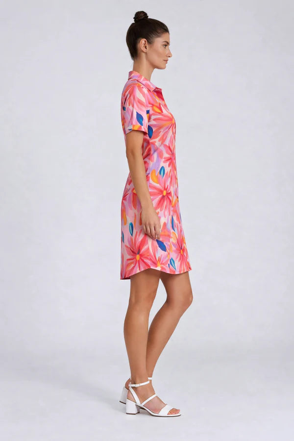 Robe chemise à manches courtes