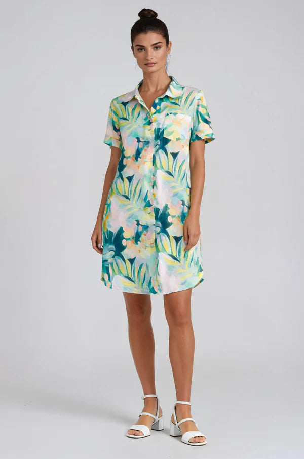 Robe chemise à manches courtes