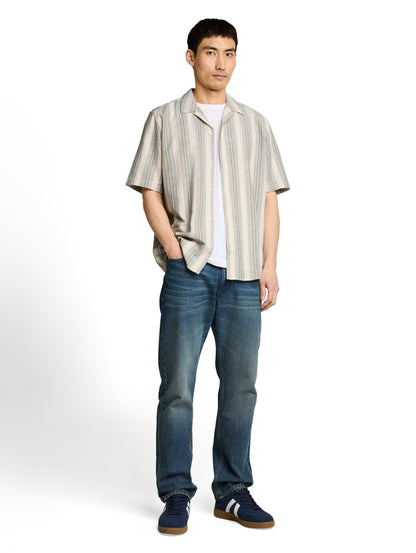 Chemise rayée aux tons naturels