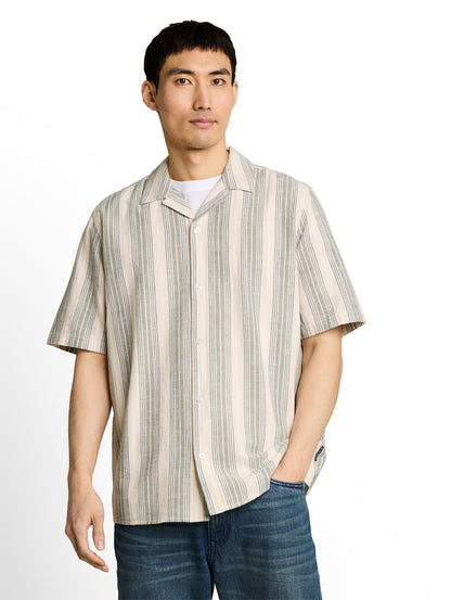 Chemise rayée aux tons naturels