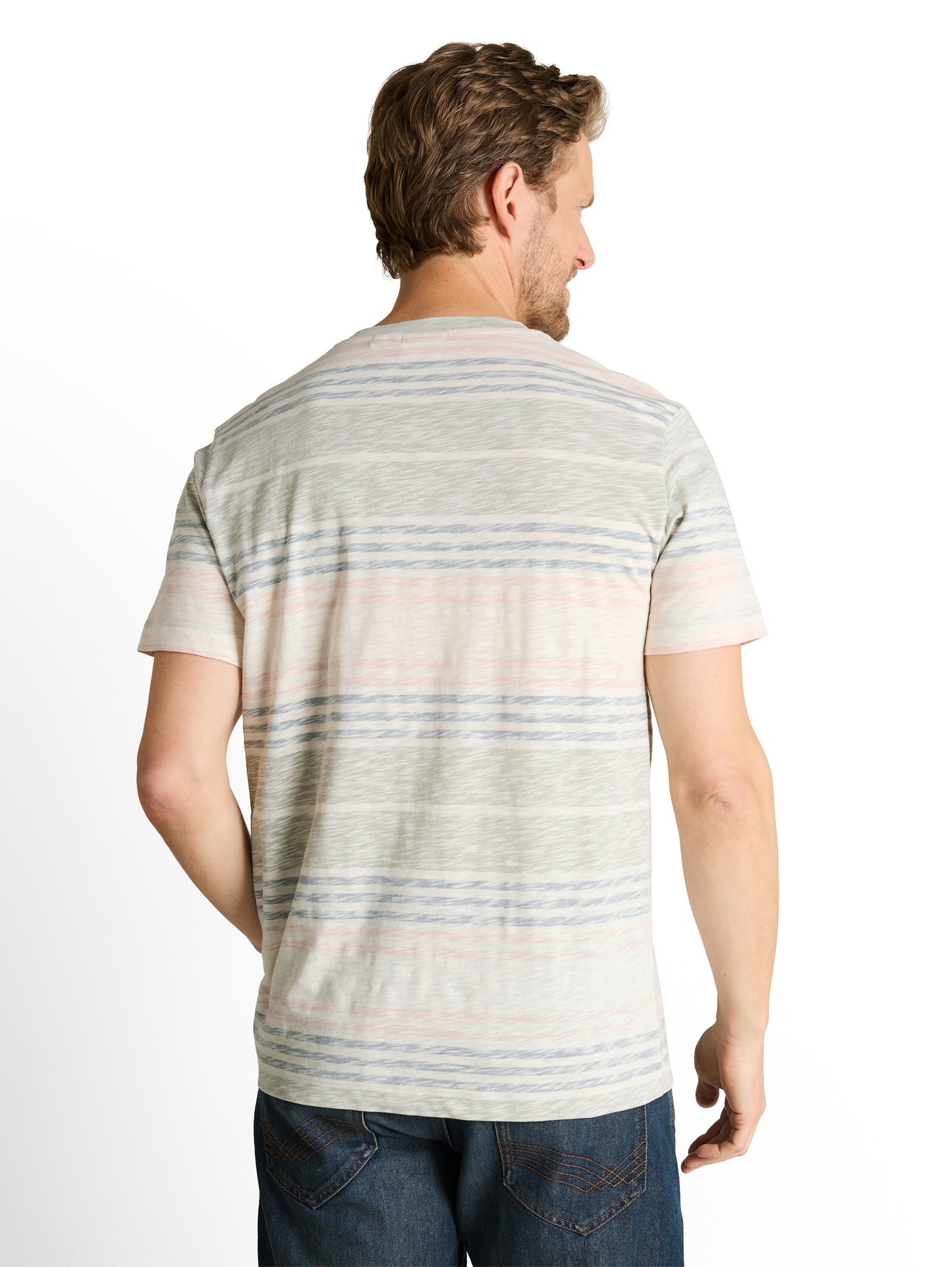 T-shirt rayé effet délavé