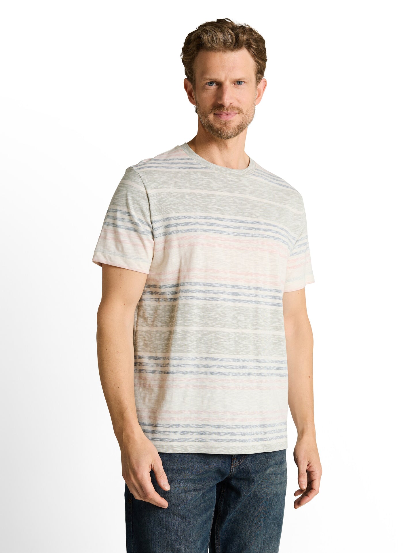 T-shirt rayé effet délavé