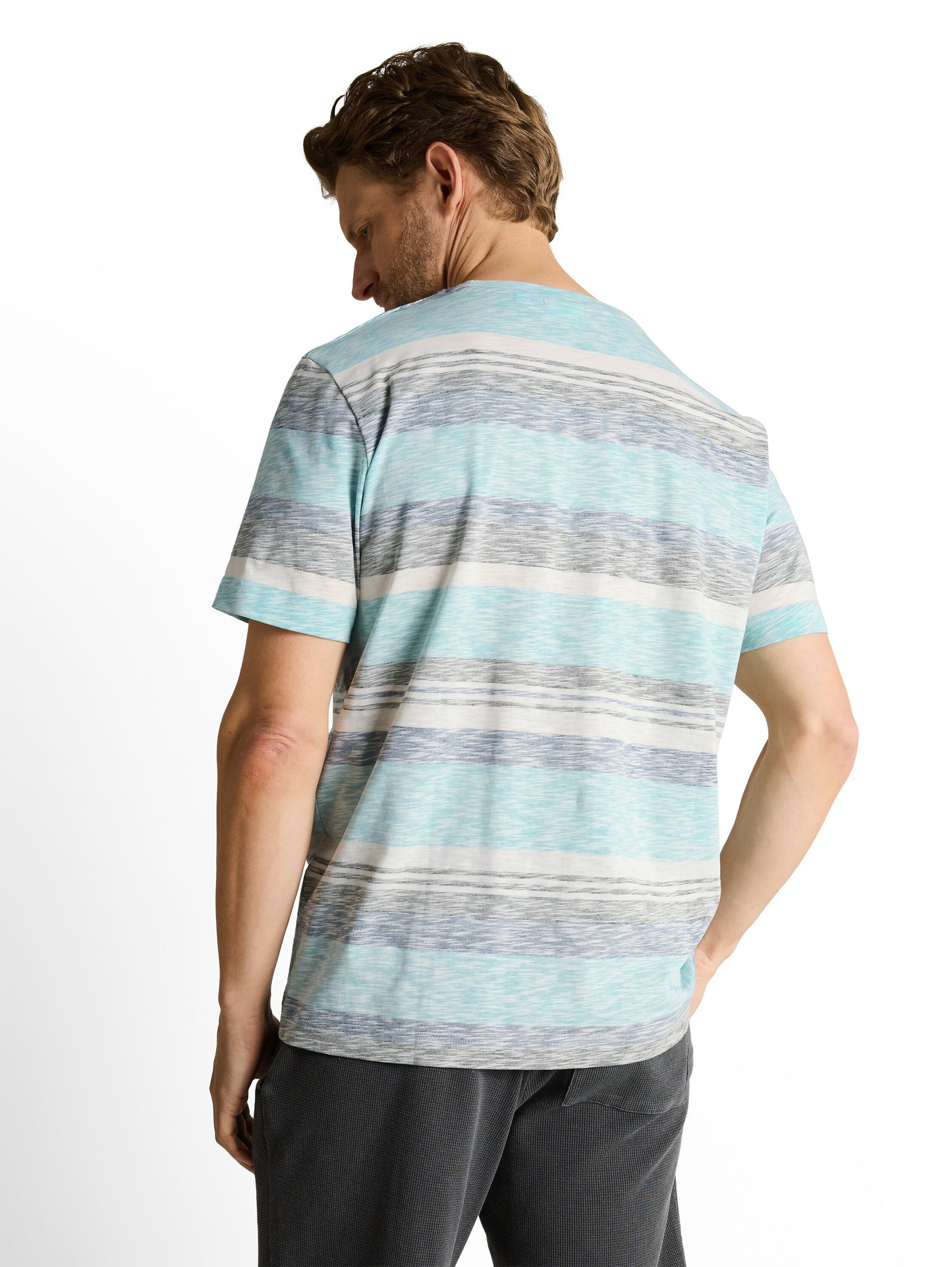 T-shirt rayé effet délavé