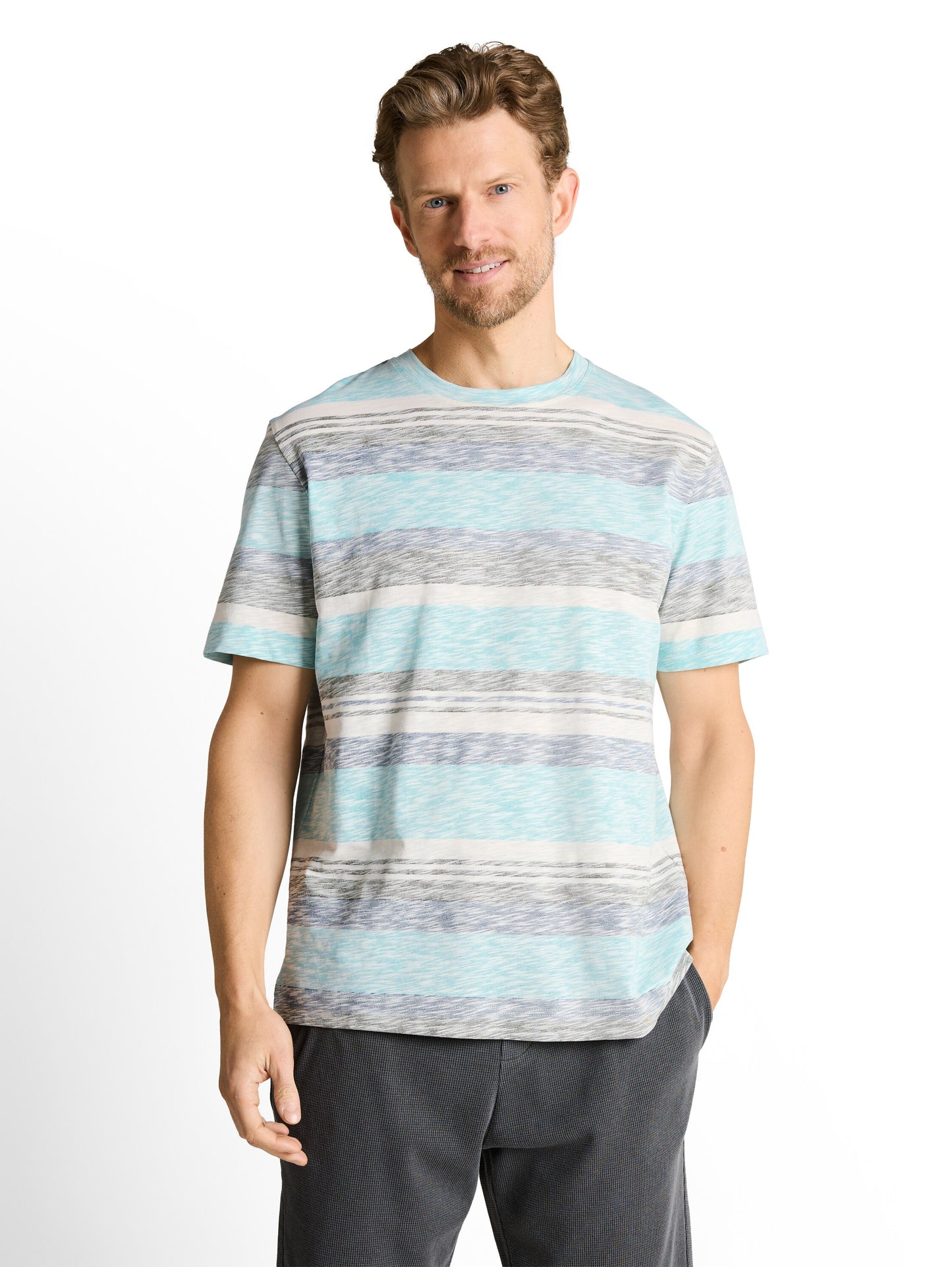T-shirt rayé effet délavé