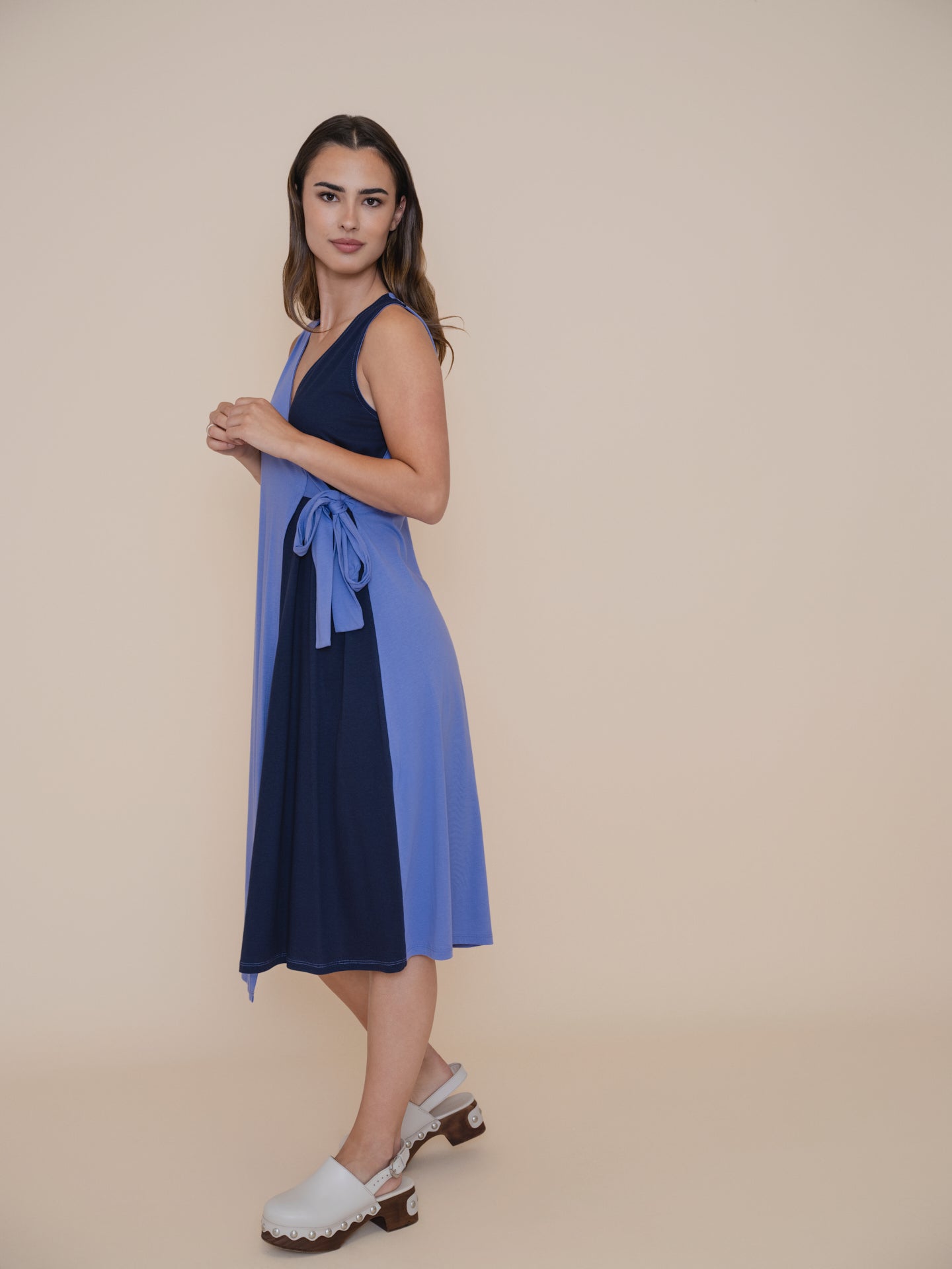 Robe portefeuille bicolore