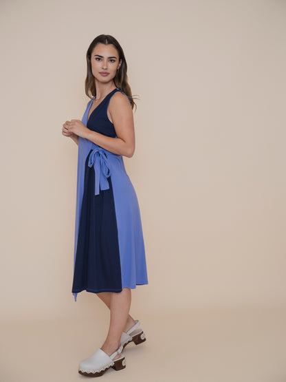 Robe portefeuille bicolore